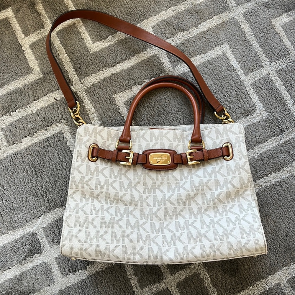 Authentic Michael kors Hamilton Large EW tote bag vanilla